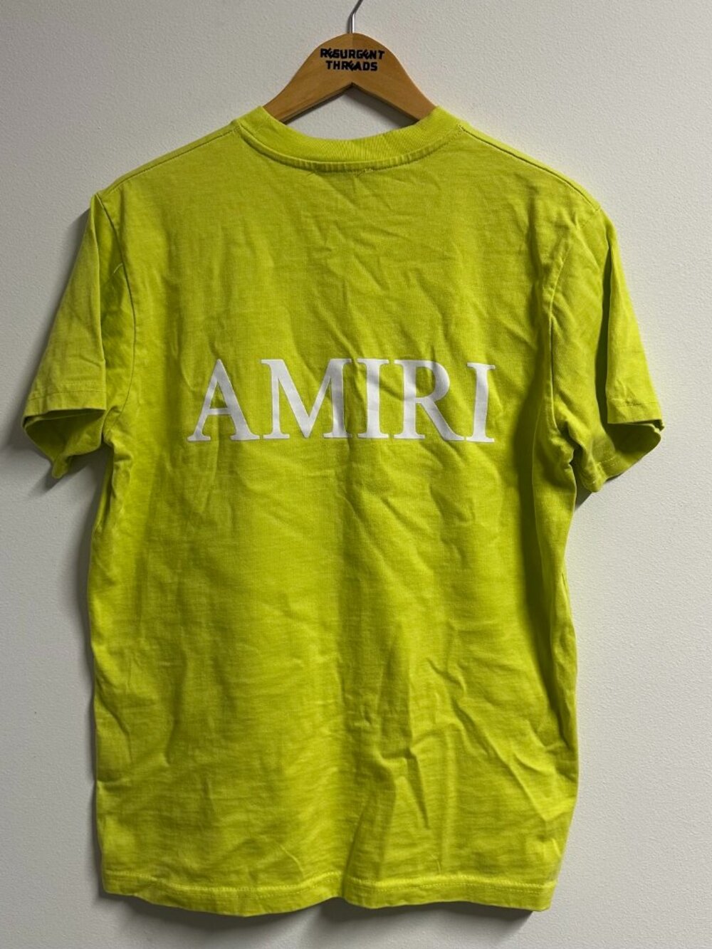 Amiri Neon Yellow Men's T-shirt Basic Tee Size Small